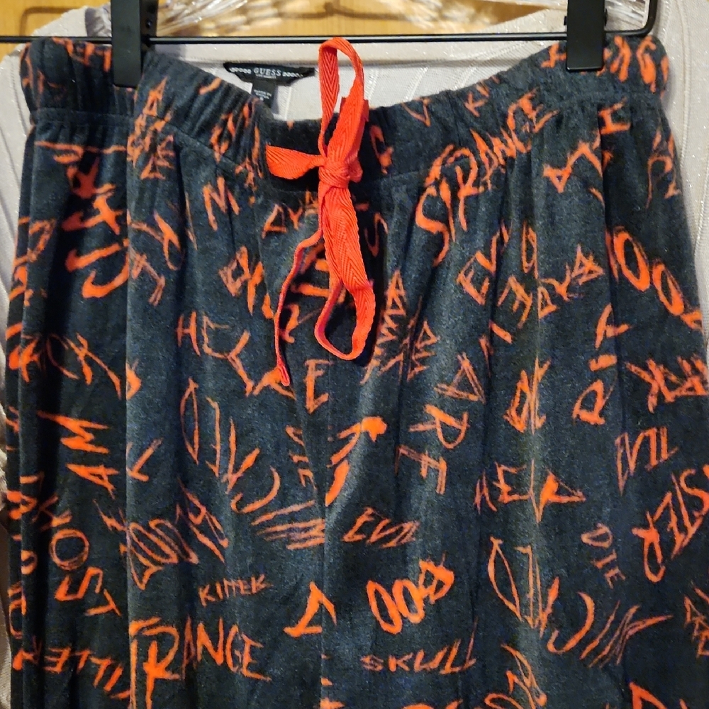 Graphic Print Lounge Pants with Red Accents